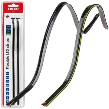 Elastīgas LED sānu lentes, zaļas 2x30cm 12V AMIO-0