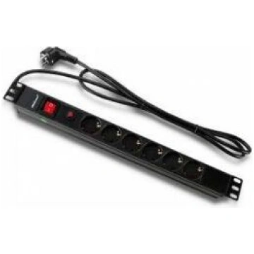 Qoltec RACK 19"" | 16A | 1U | PDU | 6xSCHUKO | 2m 
