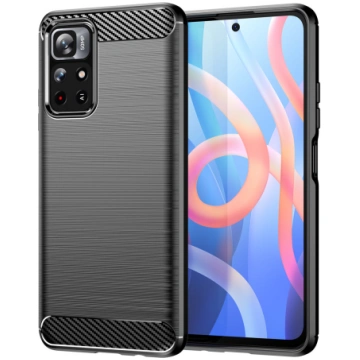 Carbon Case vāciņš Xiaomi Redmi Note 11, melns - c