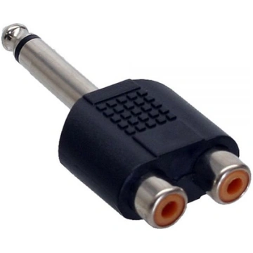 Adapter AV InLine Jack 6.3mm - RCA (Cinch) x2 czar