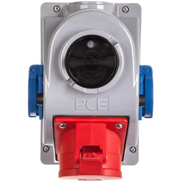 Steels socket with switch 0-1 32A 5P 400V + 2x2P+w