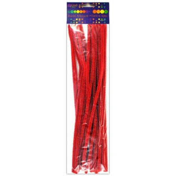 Šenila stieple 30 cm, 25 gab., sarkana DallPrint