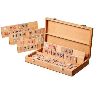Philos 3609 Domino spēle Rummy, koka kastīte, brūn