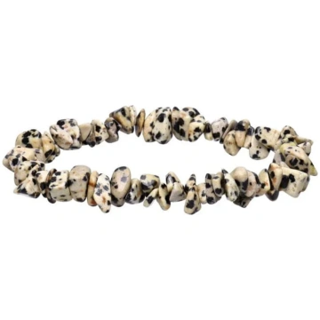 Dalmatian Jasper - Elastic Bracelet in "Chips" TEN