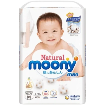 Autiņbiksītes Moony Natural, M izmērs, 5 - 10 kg, 