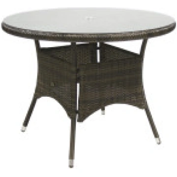 Galds WICKER, D100xH71cm, galda virsma: caurspīdīg