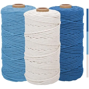 3 x makrame dzija 3 mm x 100 m, kokvilnas makrame,
