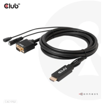 CABLE HDMI TO VGA 2M/M/M CAC-1712 CLUB3D