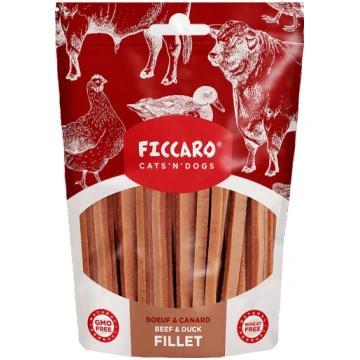 Ficcaro liellopa un pīles filejas kārumi suņiem un