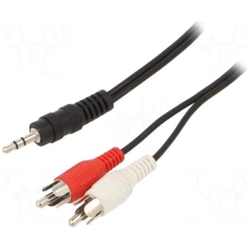 Cable | Jack 3.5mm 3pin plug,RCA plug x2 | 5m | bl