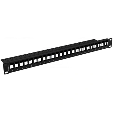 Patch panel | Keystone | black | Number of ports: 