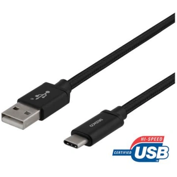 Deltaco USBC-1134M USB cable, USB 2.0, 2 m, USB A,