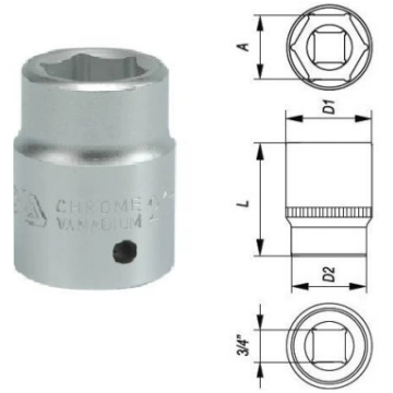 3/4" hexagonal socket 19mm YATO MX-YT-1301