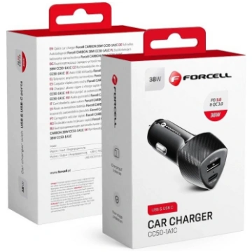 Auto telefona lādētājs Forcell CC50-1A1C, USB/Ciga