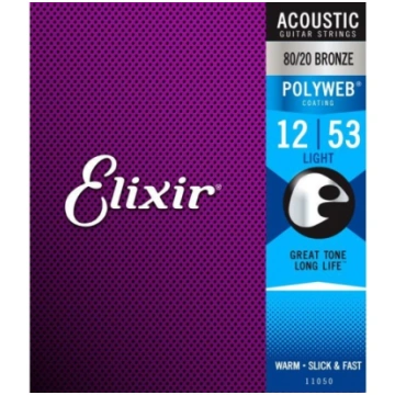Akustiskās ģitāras stīgas Elixir Polyweb 11050 (12