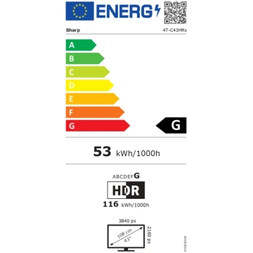 Sharp 43HR7265E 43 Smart TV Google TV Black