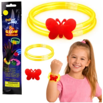 Double Fluorescent Butterfly Bracelet with Neon St