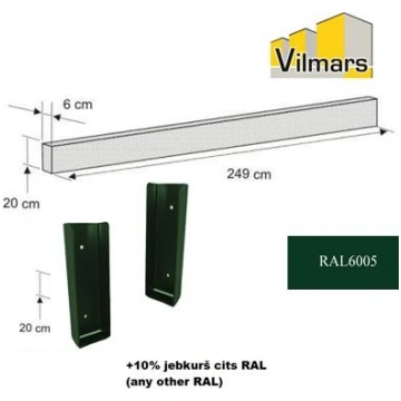 PASĒTAS ST.MET. 30*6CM RAL6005 001153