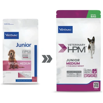 Virbac HPM Junior Dog Special Medium Sausā barība