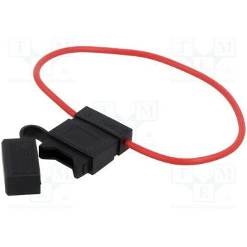 Fuse holder; 19mm; 15A; Leads: cables; 58V; Wire c