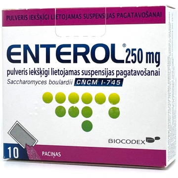 ENTEROL 250 mg pulveris iekšķīgi lietojamas suspen