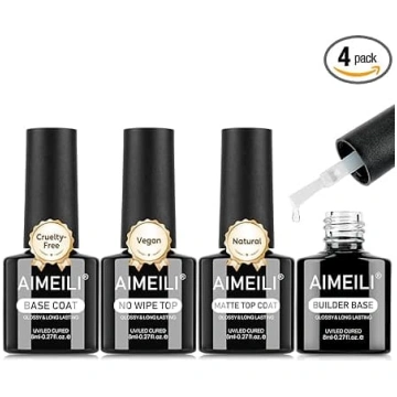AIMEILI Builder Gel Top Coat Base Coat 4 x 8 ml Ba