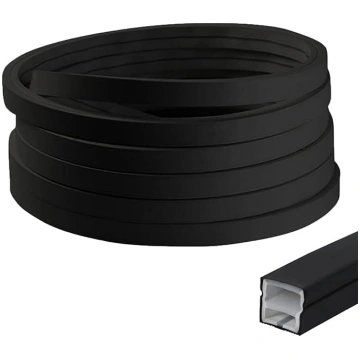 LED silikona profils melns 5M elastīgs LED difuzor