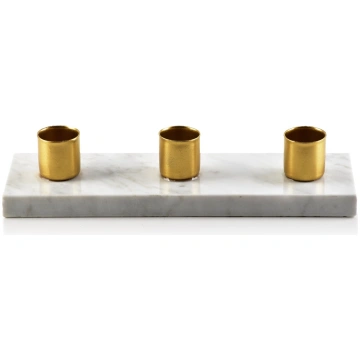 Svečturis Mondex Cedric Marble HTOP3400, metāls/ko