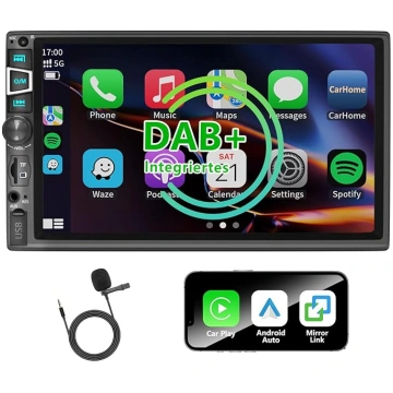 7 collu Double DIN autoradio ar bezvadu CarPlay un