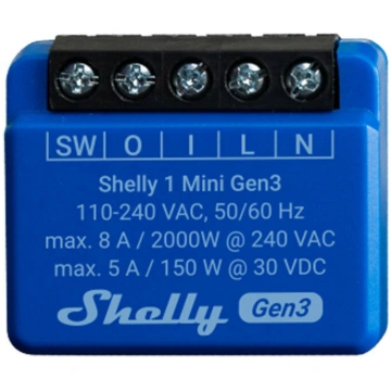 Shelly 1 Mini Gen3 Controller, WiFi/Bluetooth