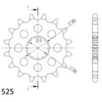 Priekšējais zobrats SUPERSPROX CST-1183:18 18T, 52