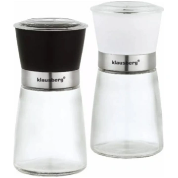 White and black salt and pepper mills, 160 ml capa