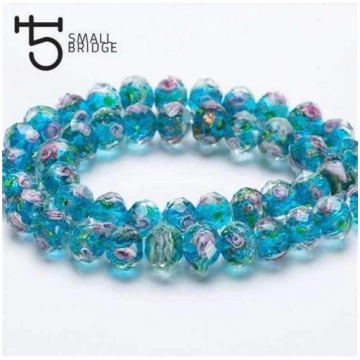 12mm Murano jauktas krāsas ziedu stikla pērlītes a