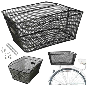 Rallex metāla velosipēda grozs bagāžniekam, melns 