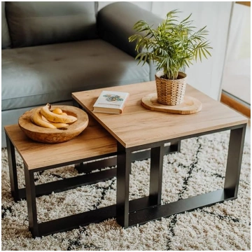 LEHMANN Wooden Living Room Table, Coffee Table, Se