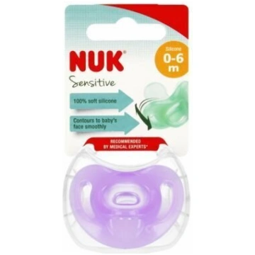 Knupītis NUK Sensitive 10729139, violets, 0-6 mēn,