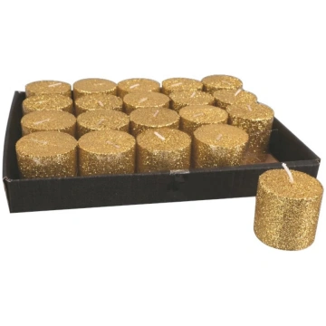 EURONATALE CANDELA CILINDRO GLITTER CM.4X4 ORO Spe