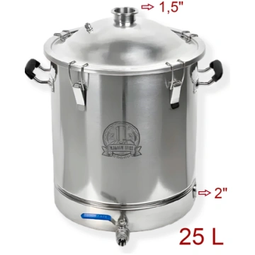 25L destilācijas kubs ar vāku 1.5"" skavai (ar ize