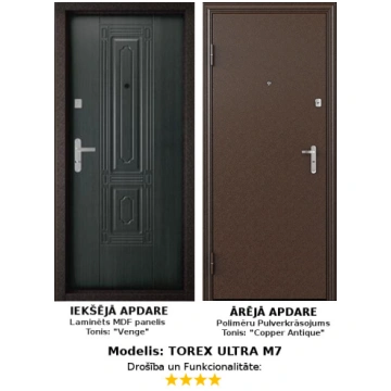 Metāla Durvis (ārdurvis) Torex Ultra M7 ar MDF pan