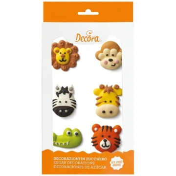 Pārtikas cukura dekors DECORA Jungle Animals, 6gab