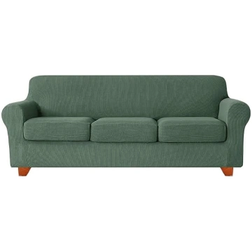 4-Piece Stretch Sofa Cover Set for Sofas with 3 Cu