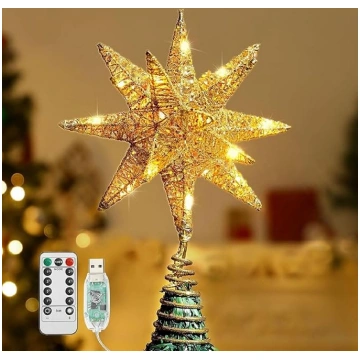 Lewondr Star Tree Topper, ar akumulatoru darbināms