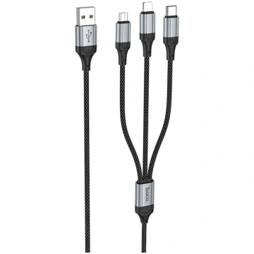 Hoco X102 3-in-1 data transfer and charging cable 