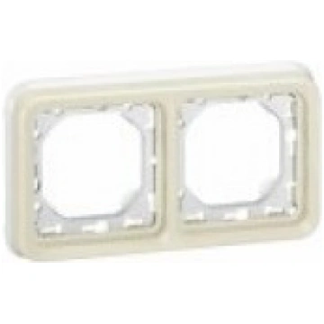 Rāmis 2v. IP55 z/a horizontala balts Plexo Legrand