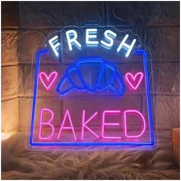 Croissant neona zīme, LED svaigi cepts deserts neo