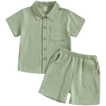 YILEEGOO Toddler Baby Boys kokvilnas lina apģērbs