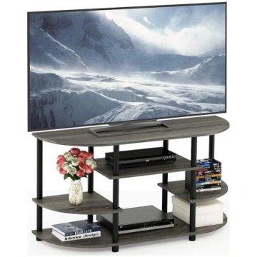 Furinno JAYA Vienkārša dizaina stūra TV statīvs, f