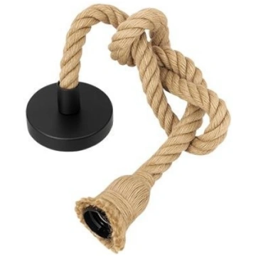 Griestu lampa 1xE27 Rope , 120cm , melna