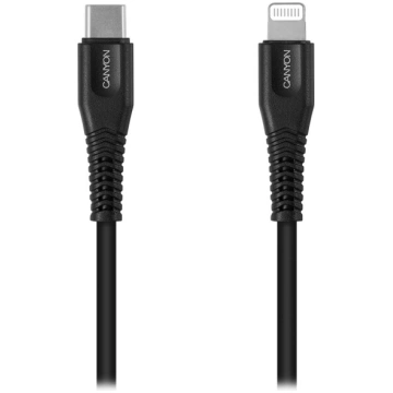 CANYON cable MFI-4 Type-C to Lightning 1.2m Black 