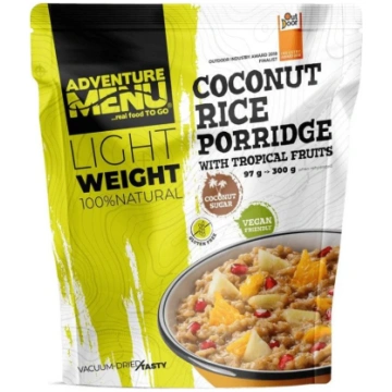 Lightweight Rice-coconut porridge with tropical fr